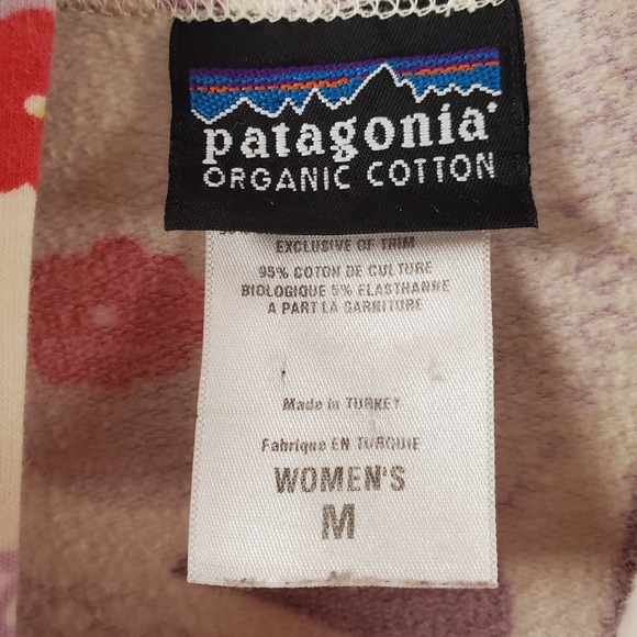 Patagonia Sweatshirt Hood Floral Print Cream M - Picture 4 of 5